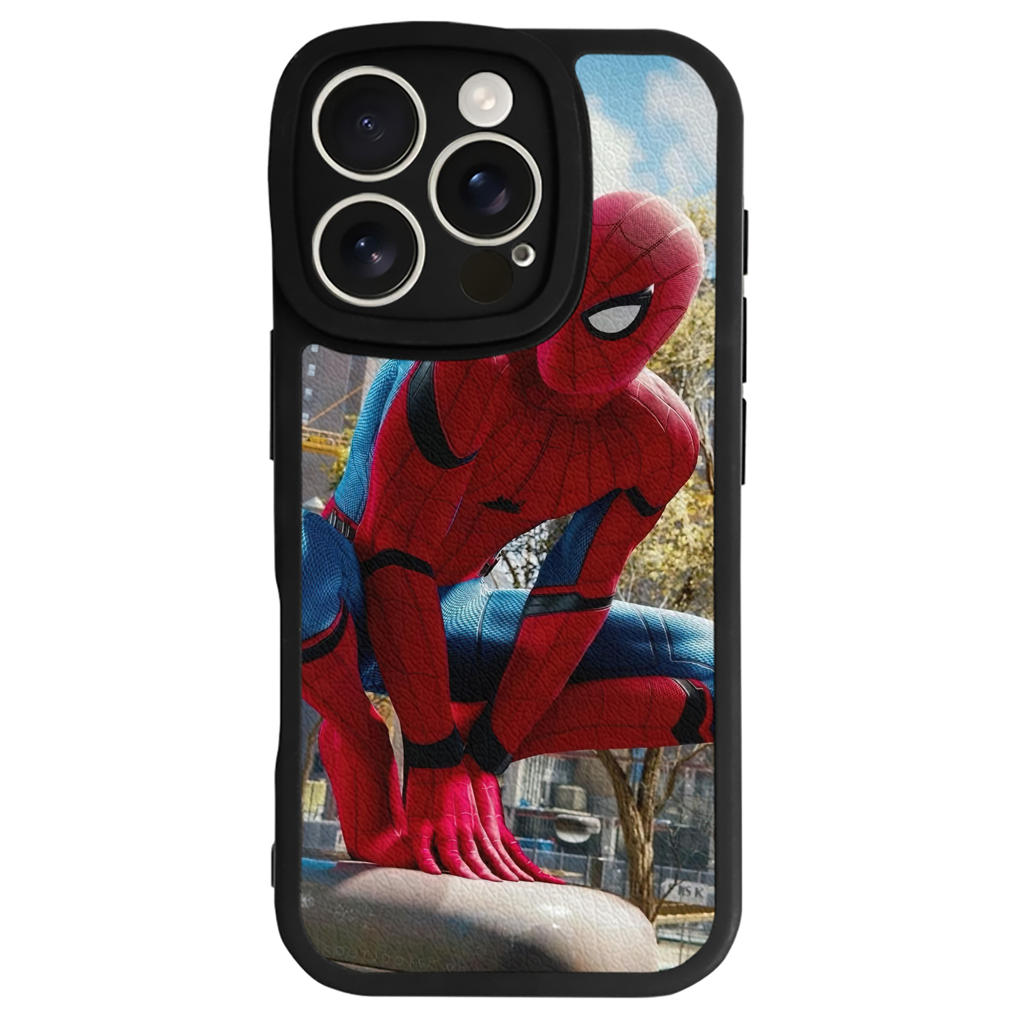 Spider Man スパイダーマン 【iPhone 16シリーズ対応】シリコンスマホケース（レザー調） 材質：シリコン